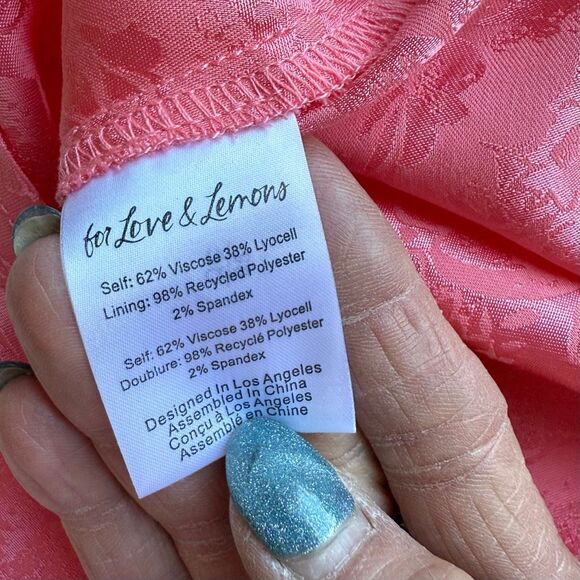 NWT For Love & Lemons. Gabrielle mini dress in pink Size M - Picture 8 of 15